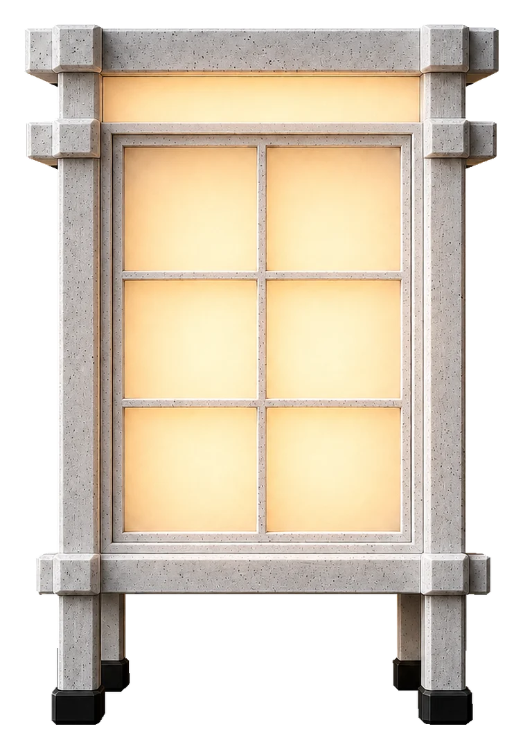 Enlarged image of Unique Koshi lamp in marble finish